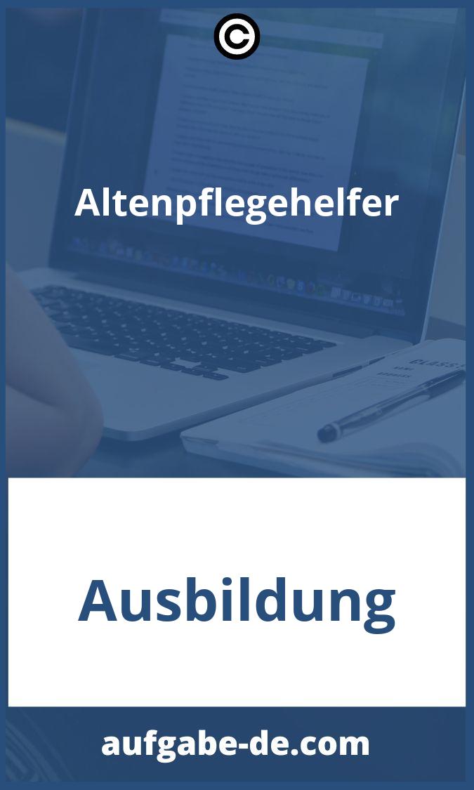 Altenpflegehelfer Aufgaben PDF