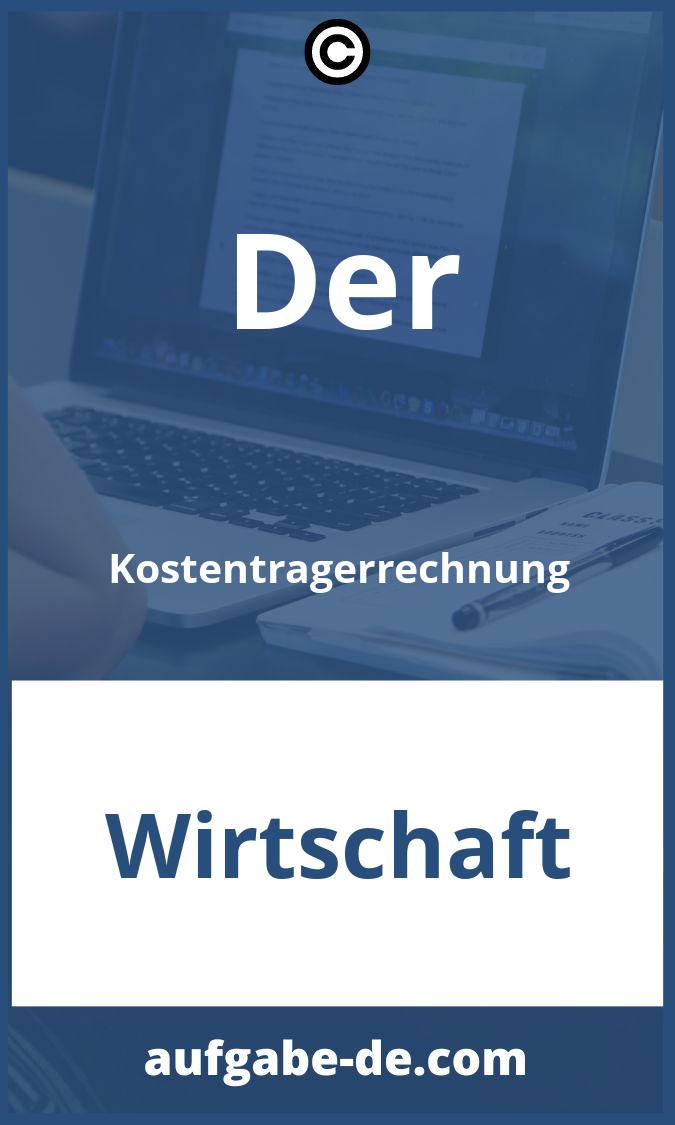 Der Kostenträgerrechnung Aufgaben PDF