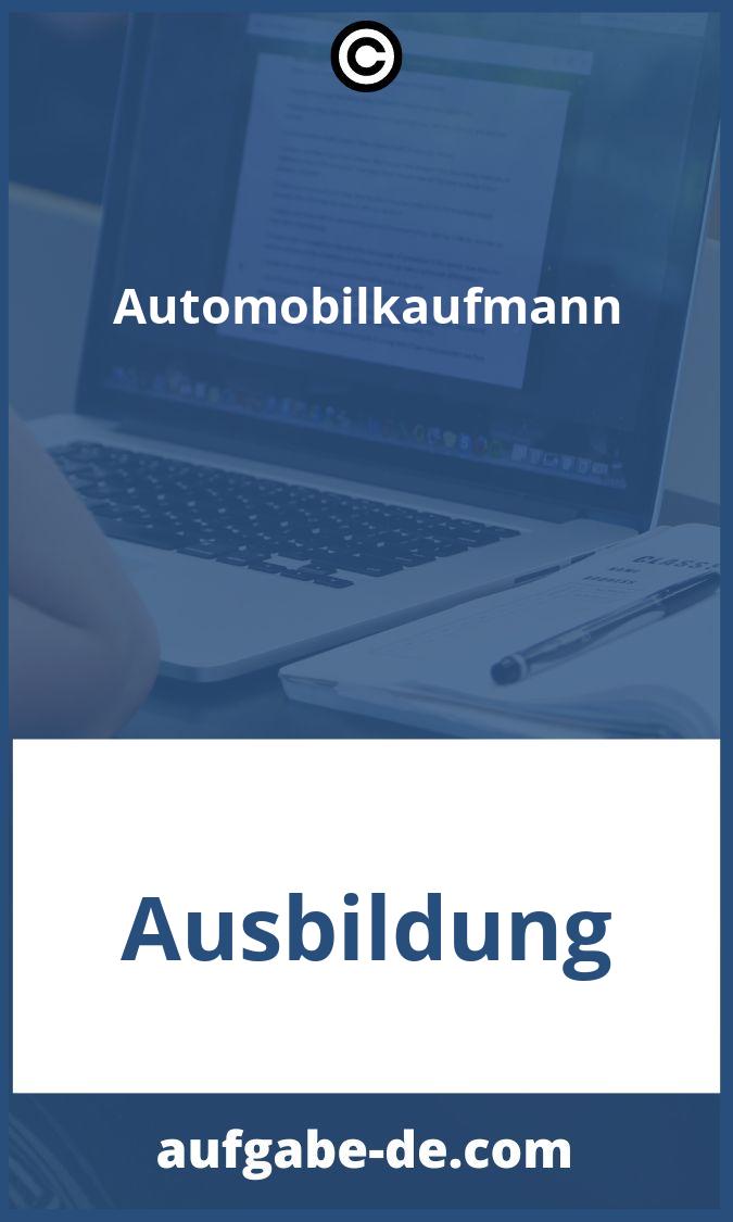 Automobilkaufmann Aufgaben PDF