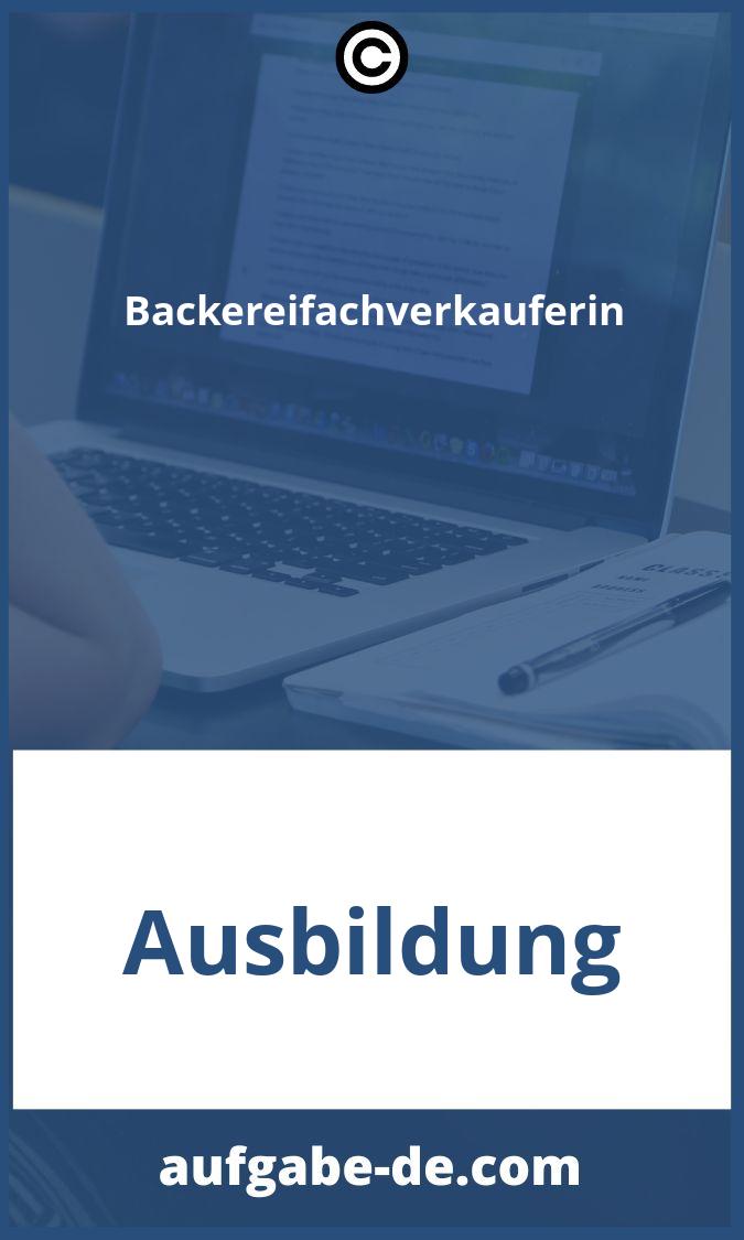 Bäckereifachverkäuferin Aufgaben PDF