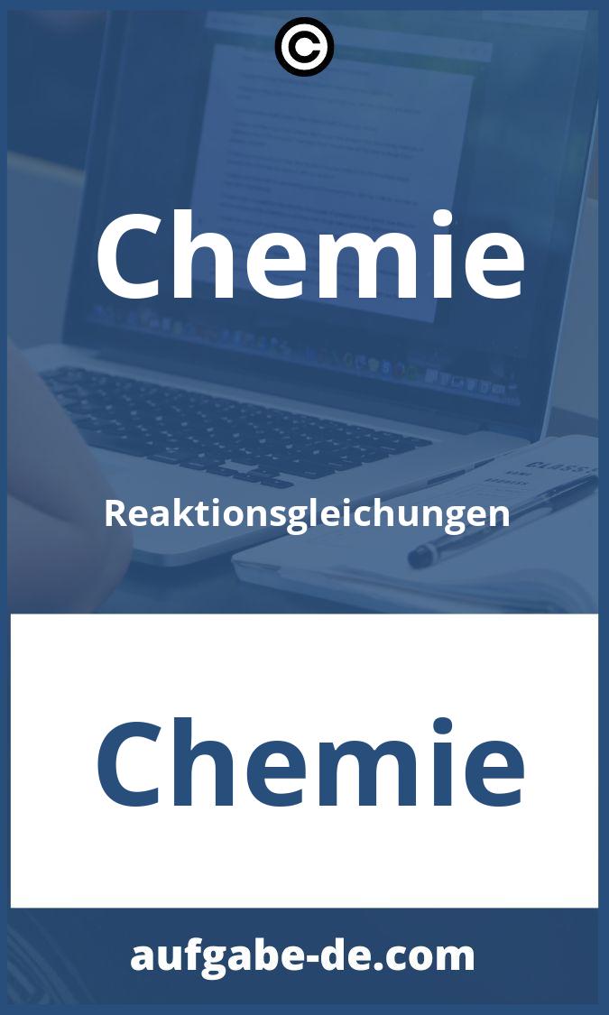 Chemie Reaktionsgleichungen Aufgaben PDF