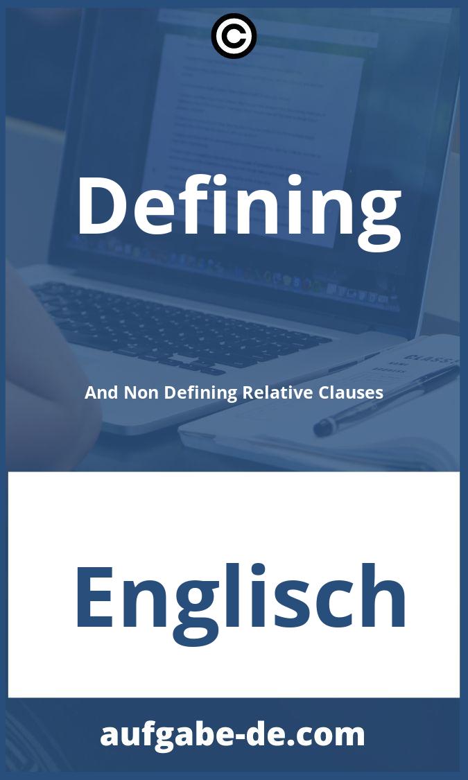 Defining And Non Defining Relative Clauses Aufgaben PDF