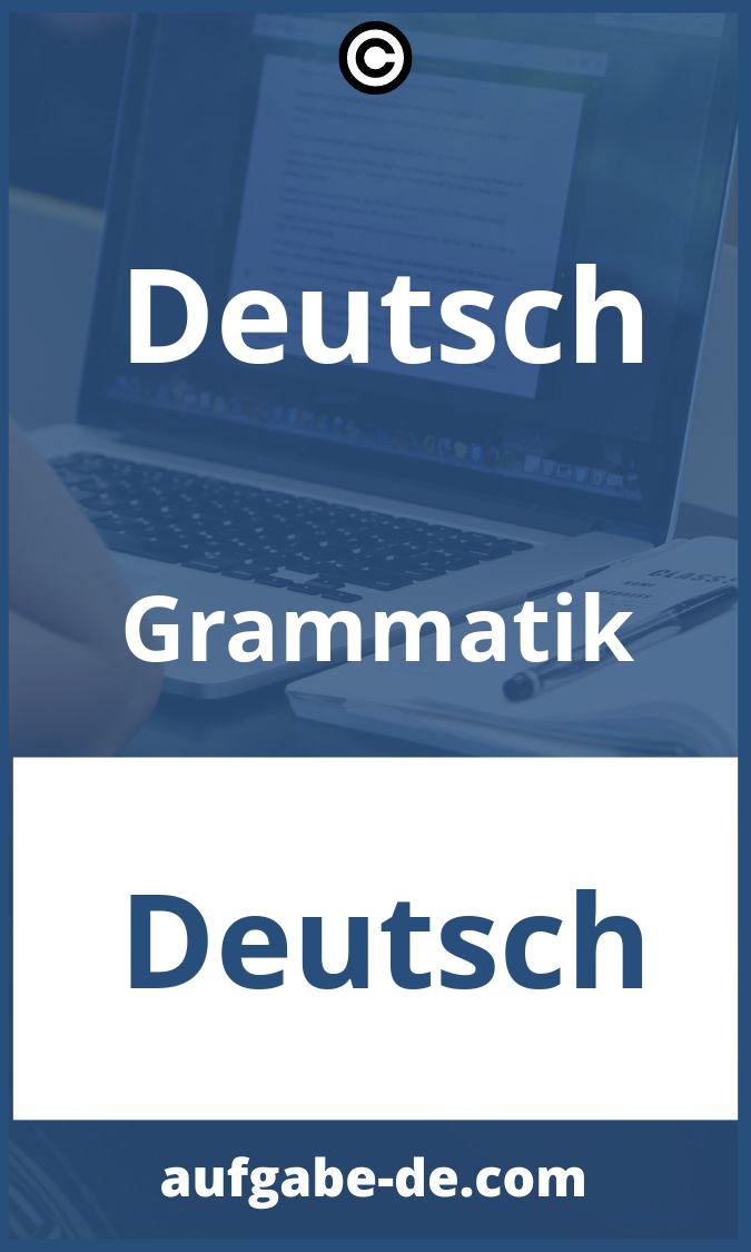 Deutsch Grammatik Aufgaben PDF