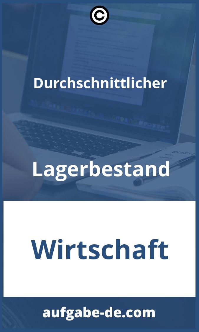 Durchschnittlicher Lagerbestand Aufgaben PDF