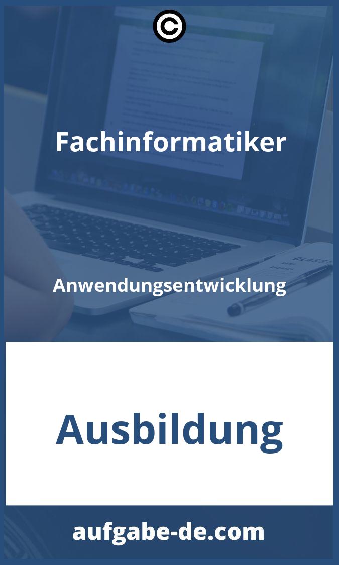 Fachinformatiker Anwendungsentwicklung Aufgaben PDF