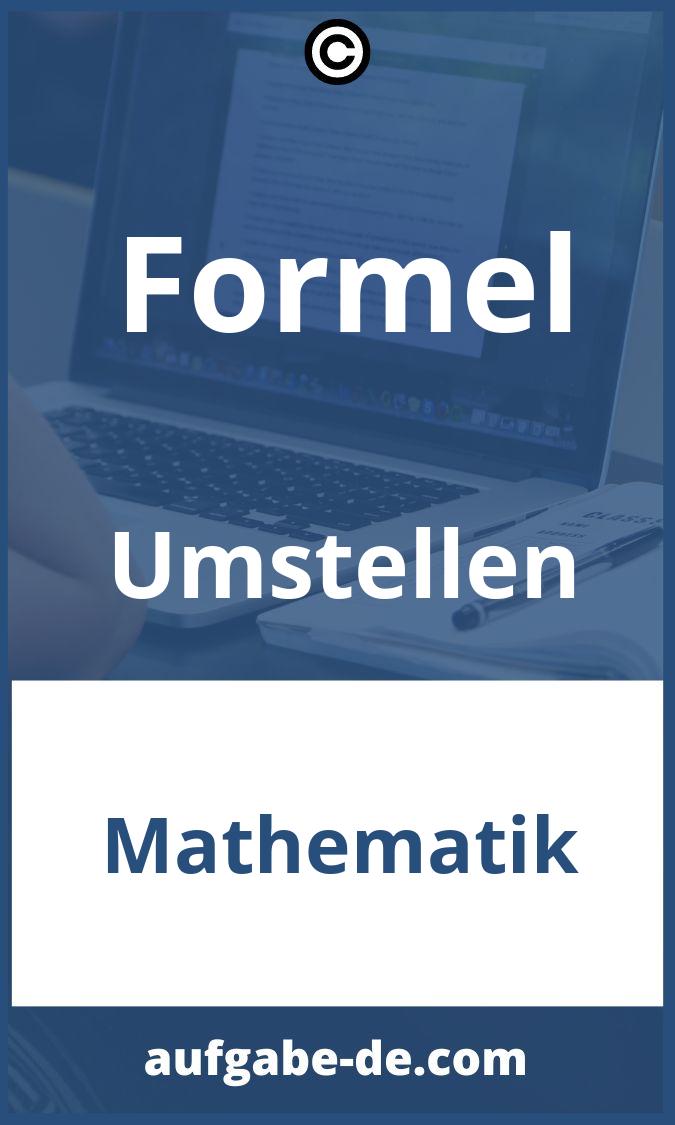 Formel Umstellen Aufgaben PDF