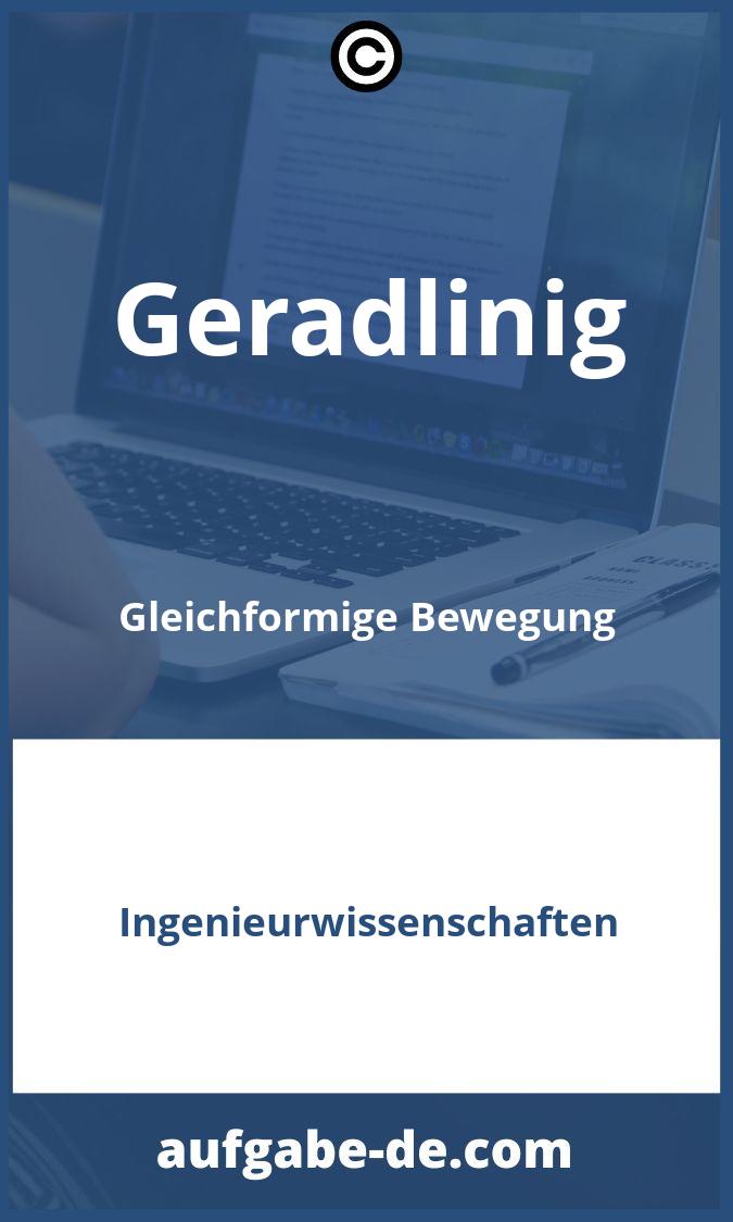 Geradlinig Gleichförmige Bewegung Aufgaben PDF