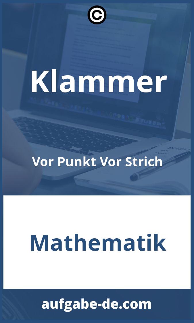 Klammer Vor Punkt Vor Strich Aufgaben PDF