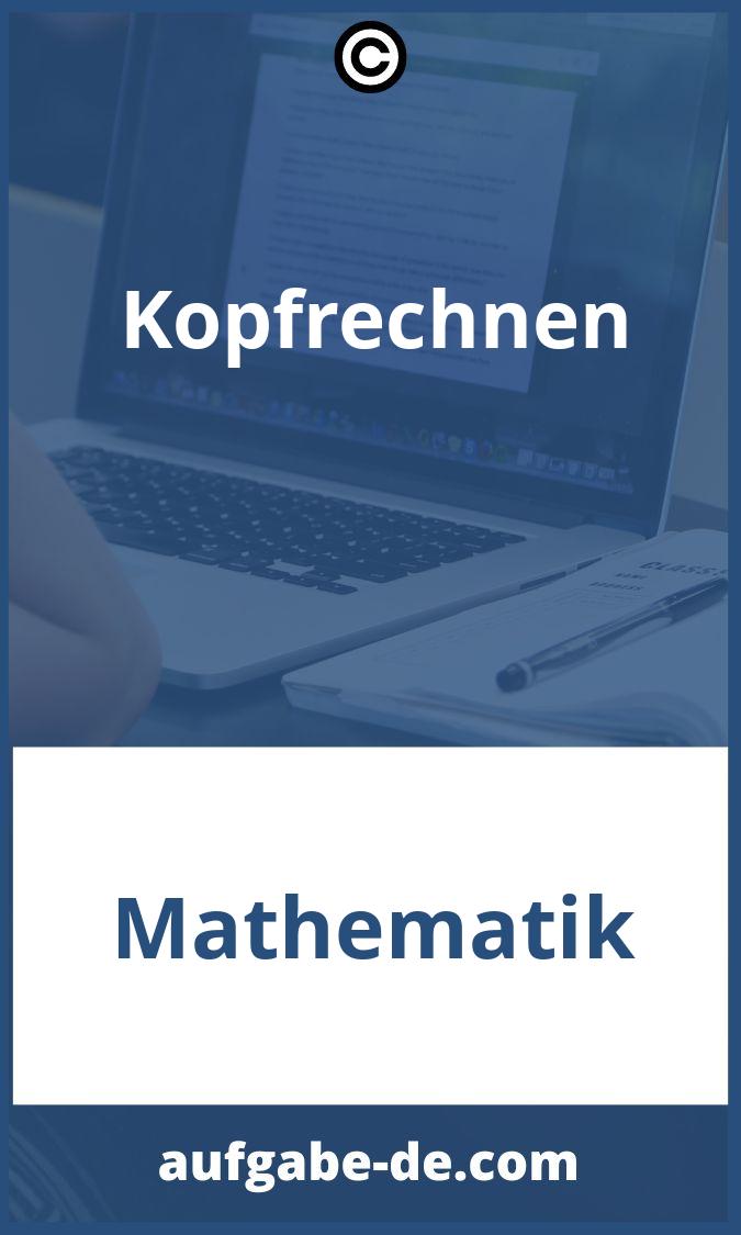 Kopfrechnen Aufgaben PDF