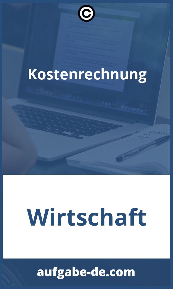 Kostenrechnung Aufgaben PDF