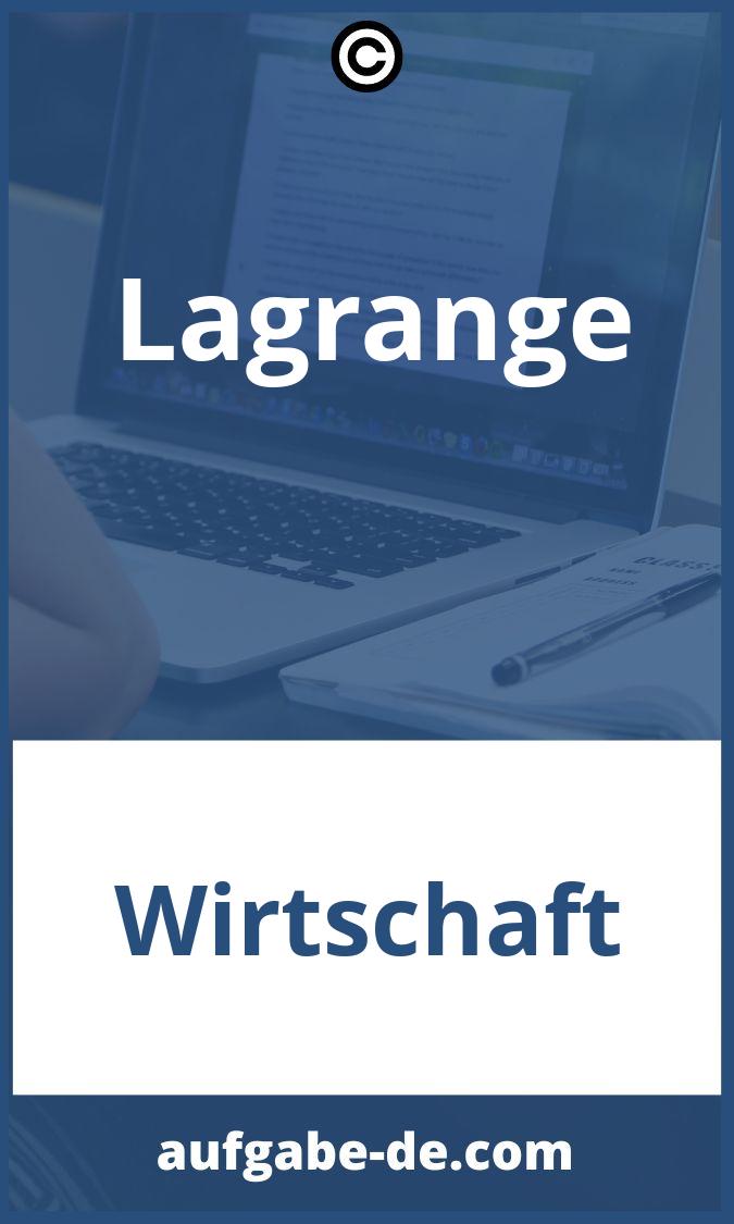 Lagrange Aufgaben PDF