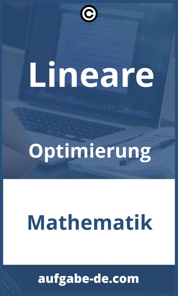 Lineare Optimierung Aufgaben PDF