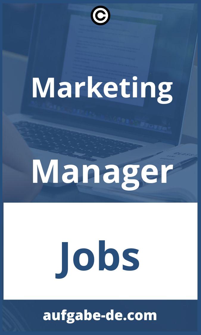 Marketing Manager Aufgaben PDF