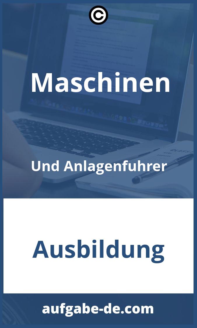 Maschinen Und Anlagenführer Aufgaben PDF