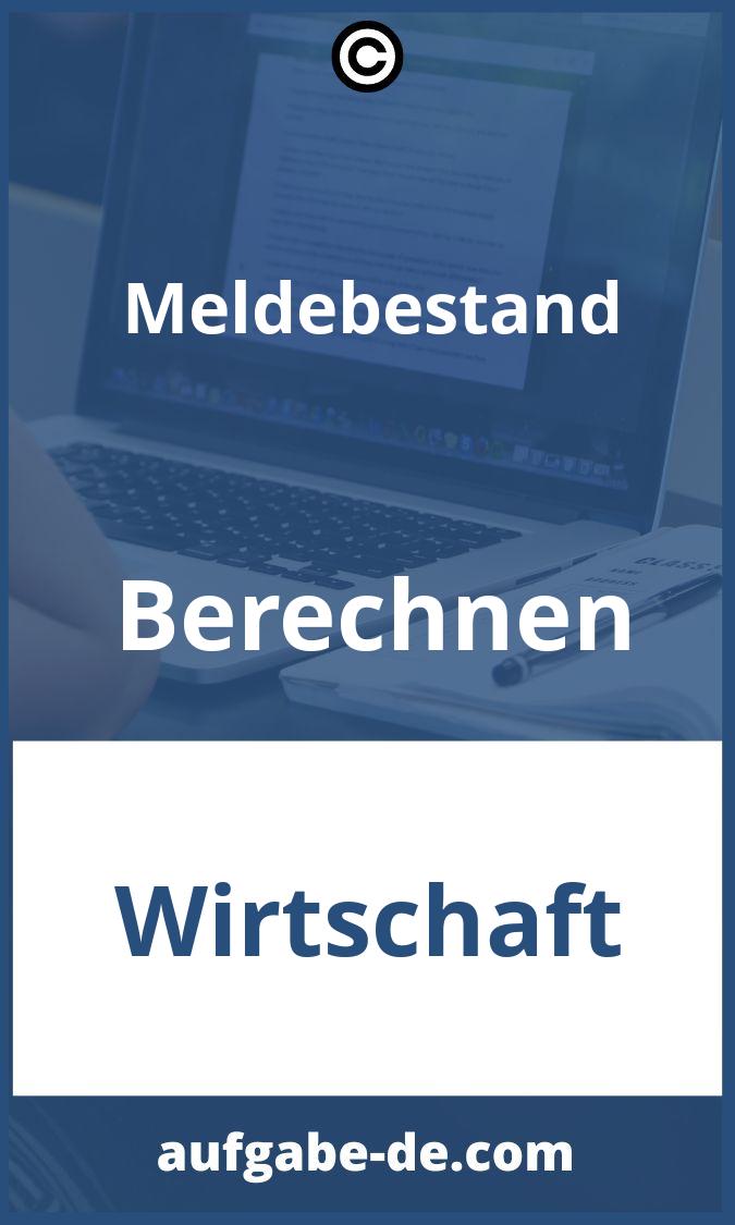 Meldebestand Berechnen Aufgaben PDF