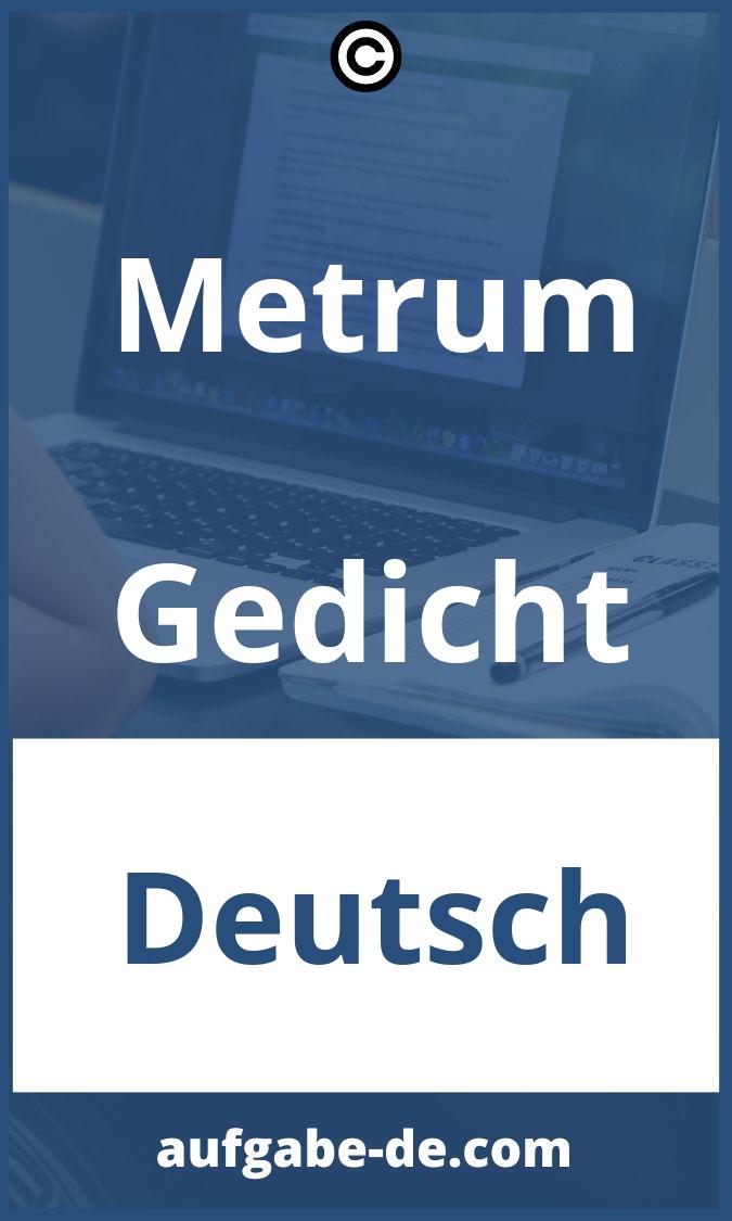 Metrum Gedicht Aufgaben PDF