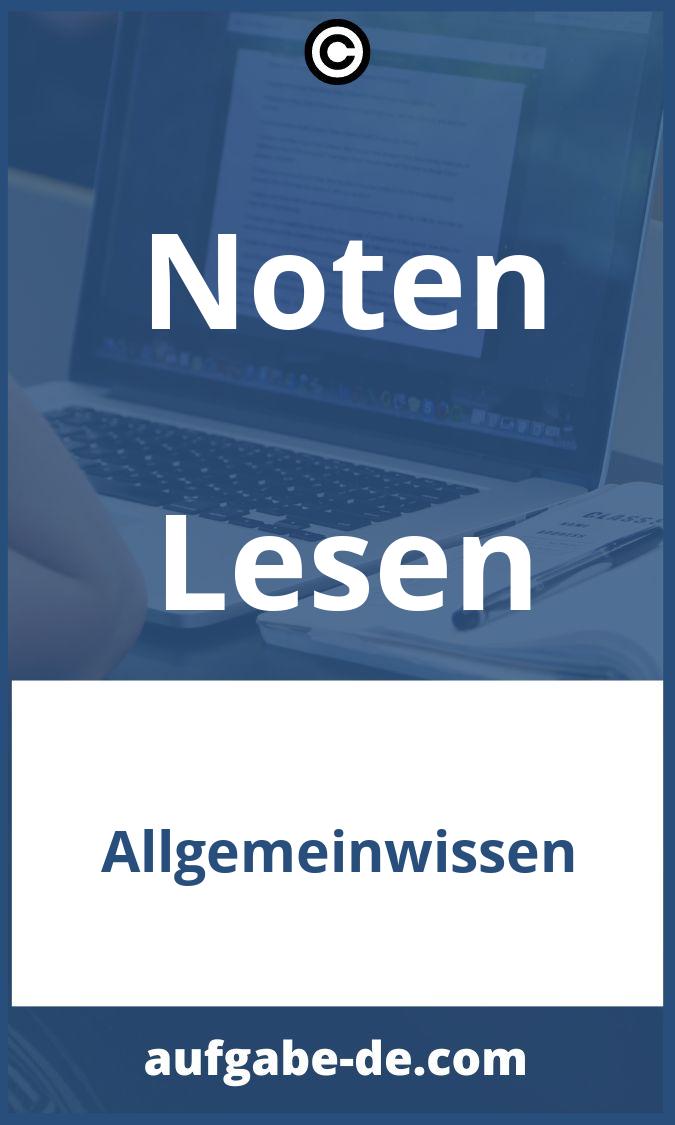 Noten Lesen Aufgaben PDF