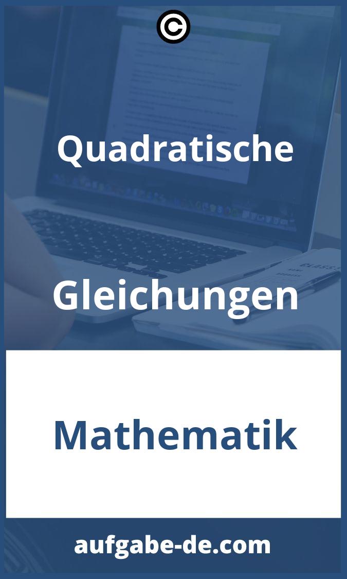 Quadratische Gleichungen Aufgaben PDF