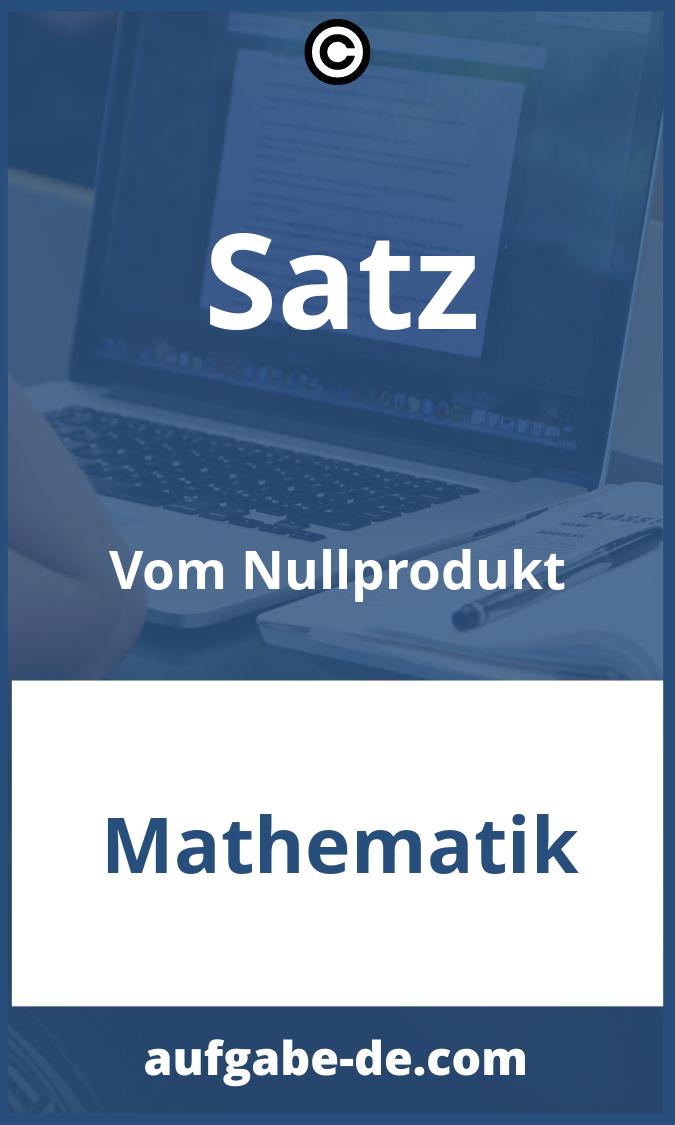 Satz Vom Nullprodukt Aufgaben PDF