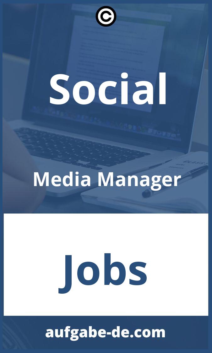 Social Media Manager Aufgaben PDF