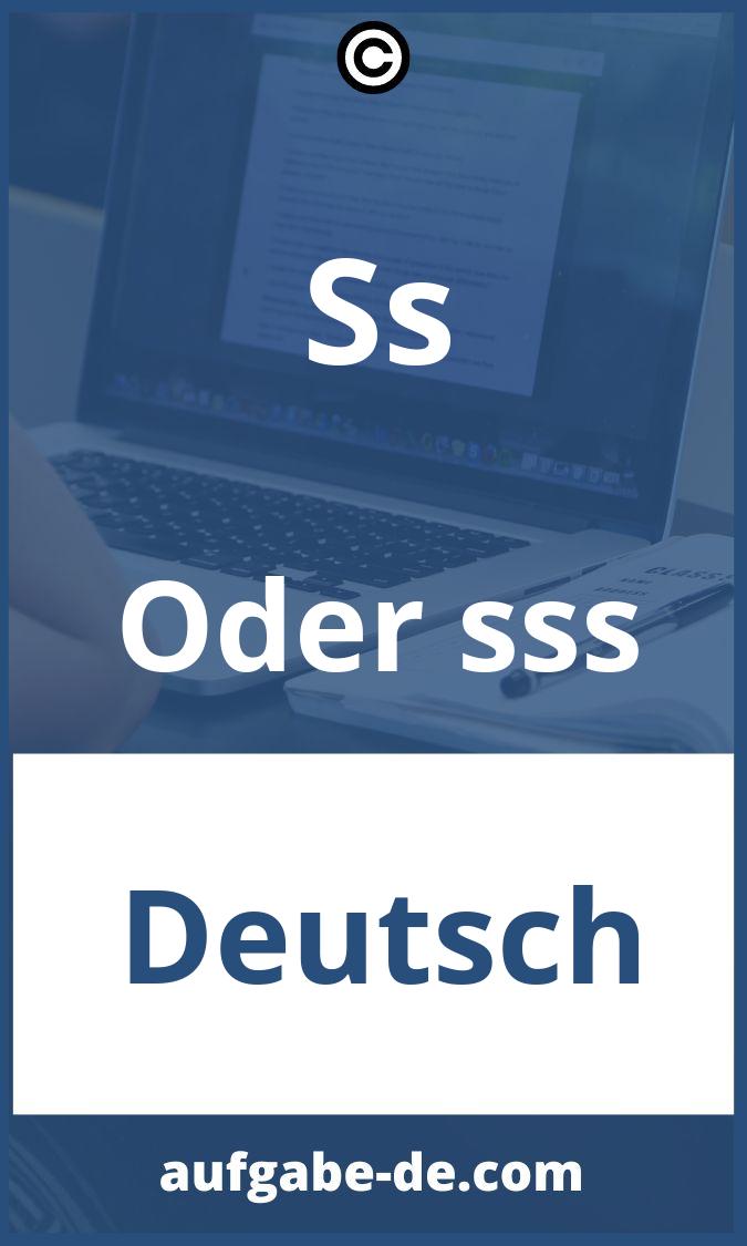 Ss Oder ß Aufgaben PDF