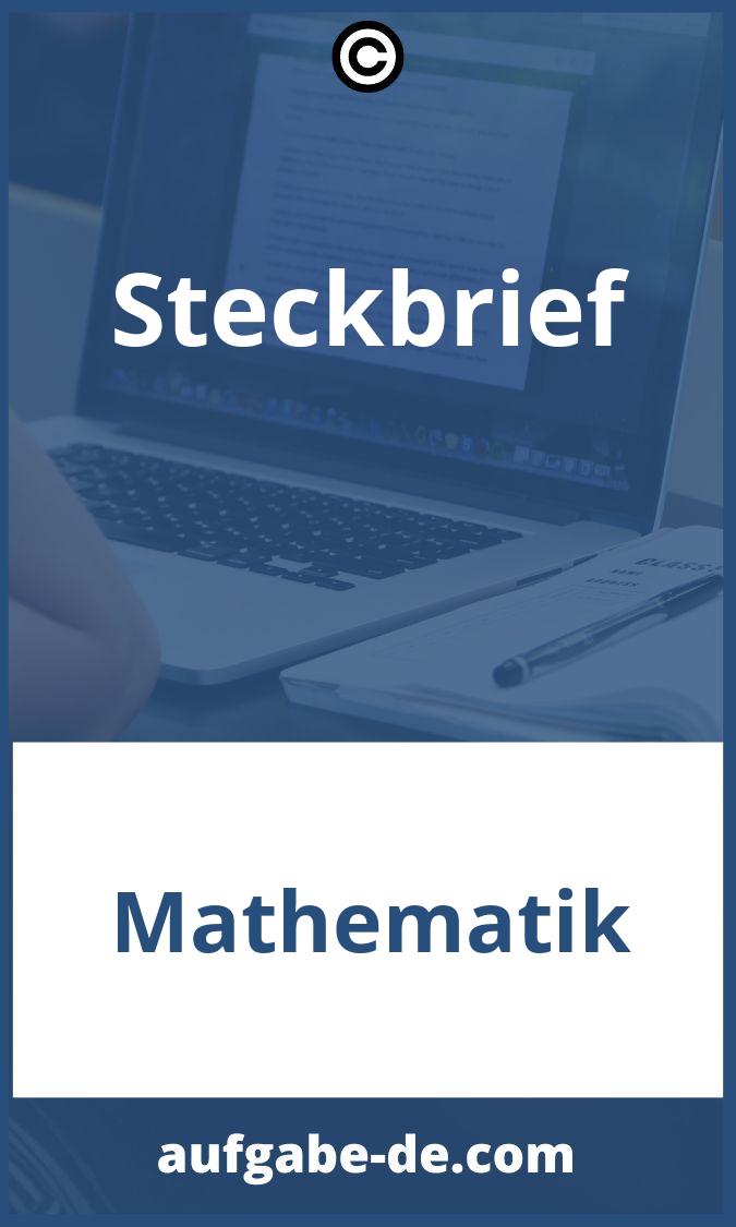 Steckbrief Aufgaben PDF