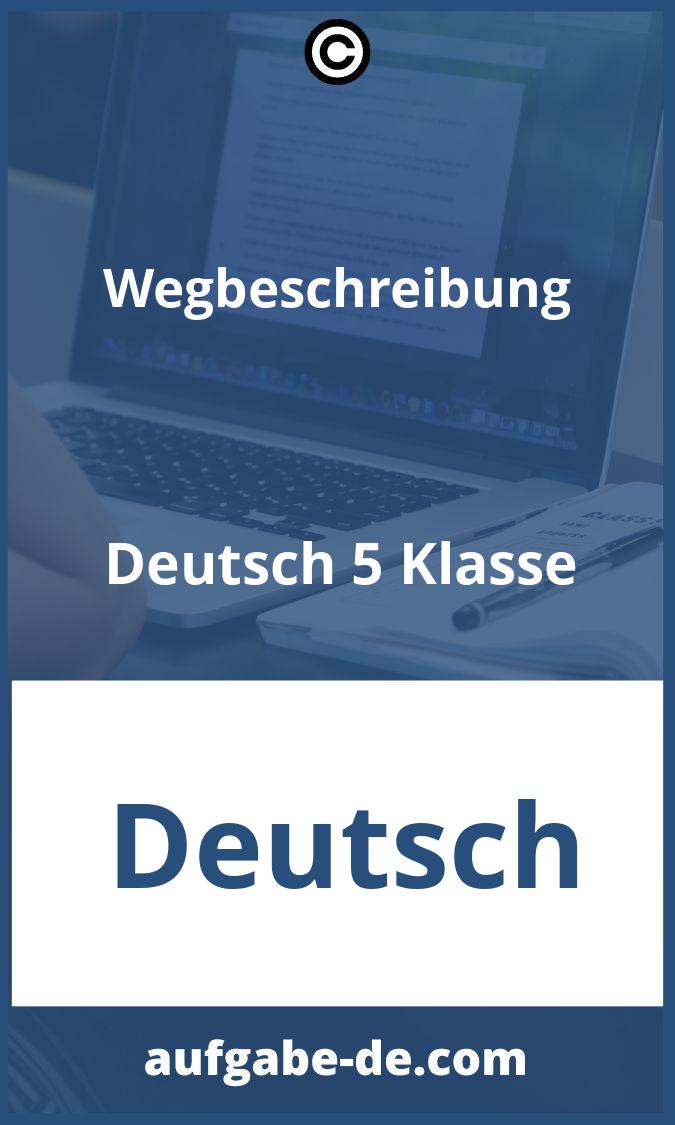 Wegbeschreibung Deutsch 5 Klasse Aufgaben PDF