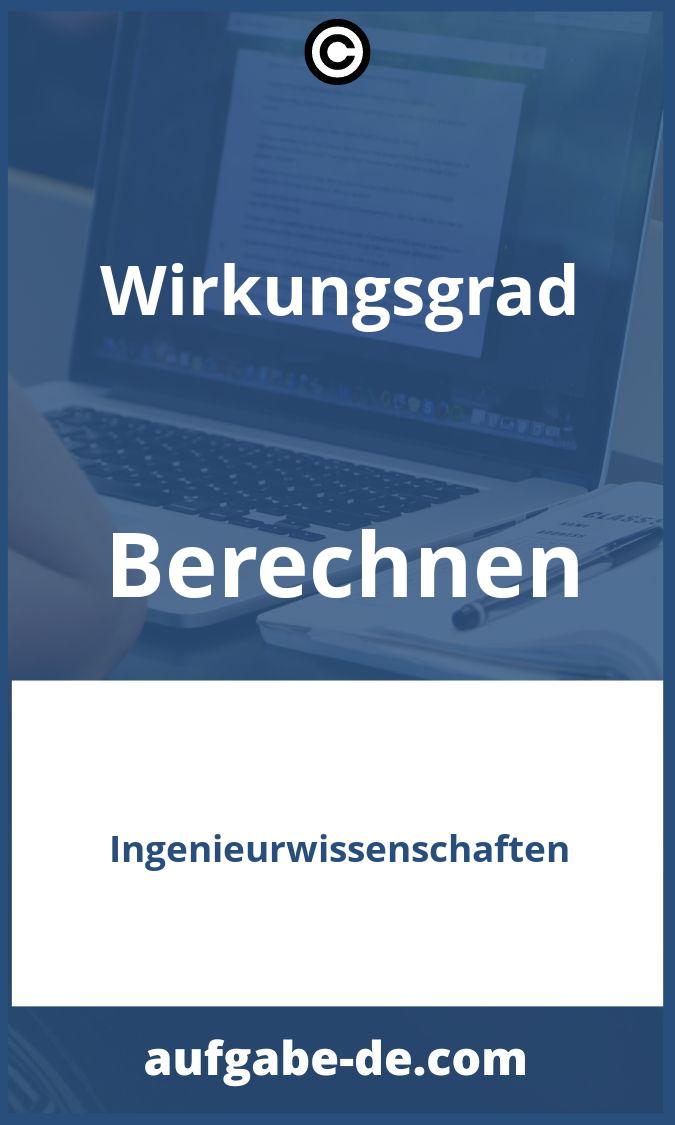 Wirkungsgrad Berechnen Aufgaben PDF